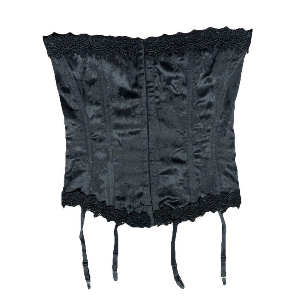 SHIRLEY OF HOLLYWOOD Corset Black Size 34 Jacquard Lace‎ Sexy Gothic Lingerie